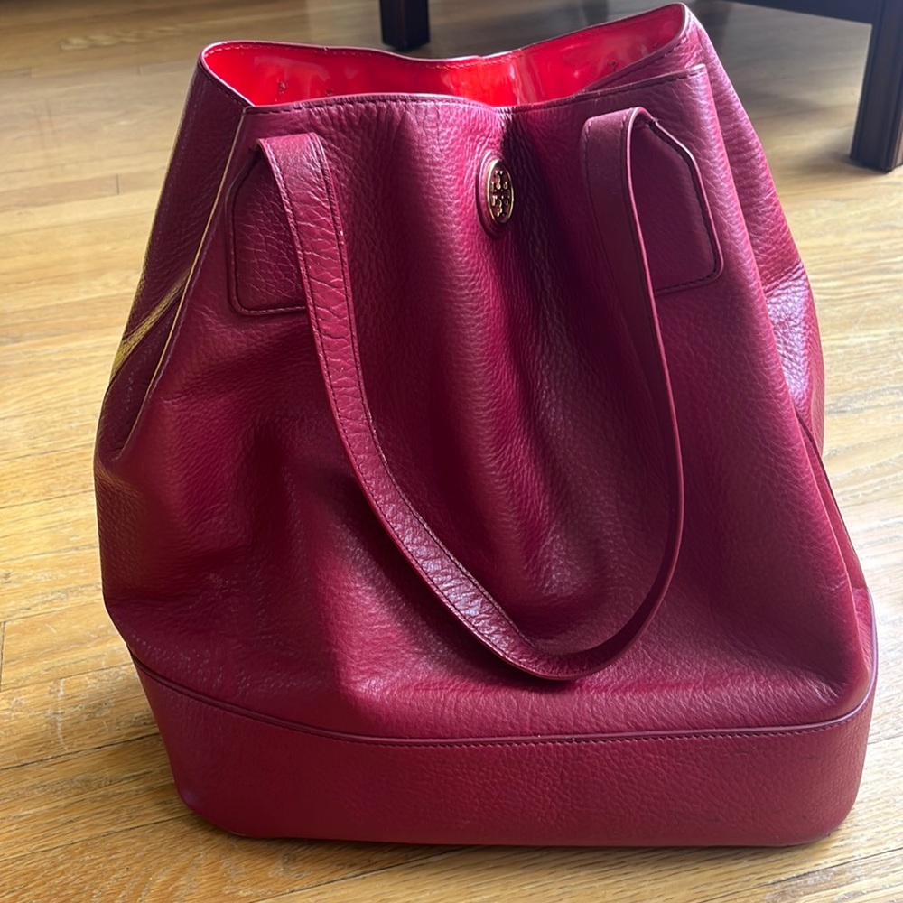 Tory Burch Red Leather Shoulder Bag